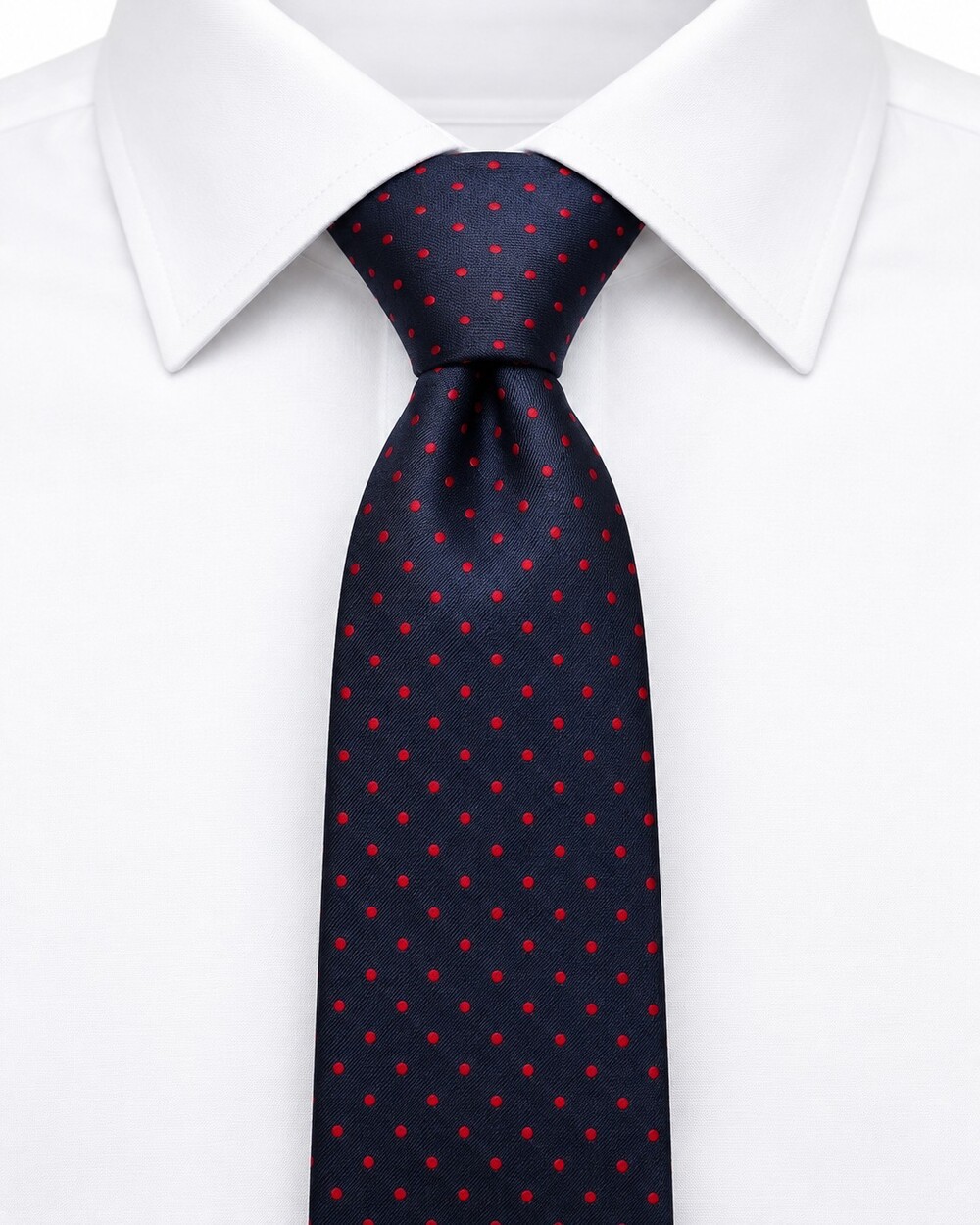 Vintage St Michael 100% Silk Mens Tie, Blue and Red Polka Dot, Made in England